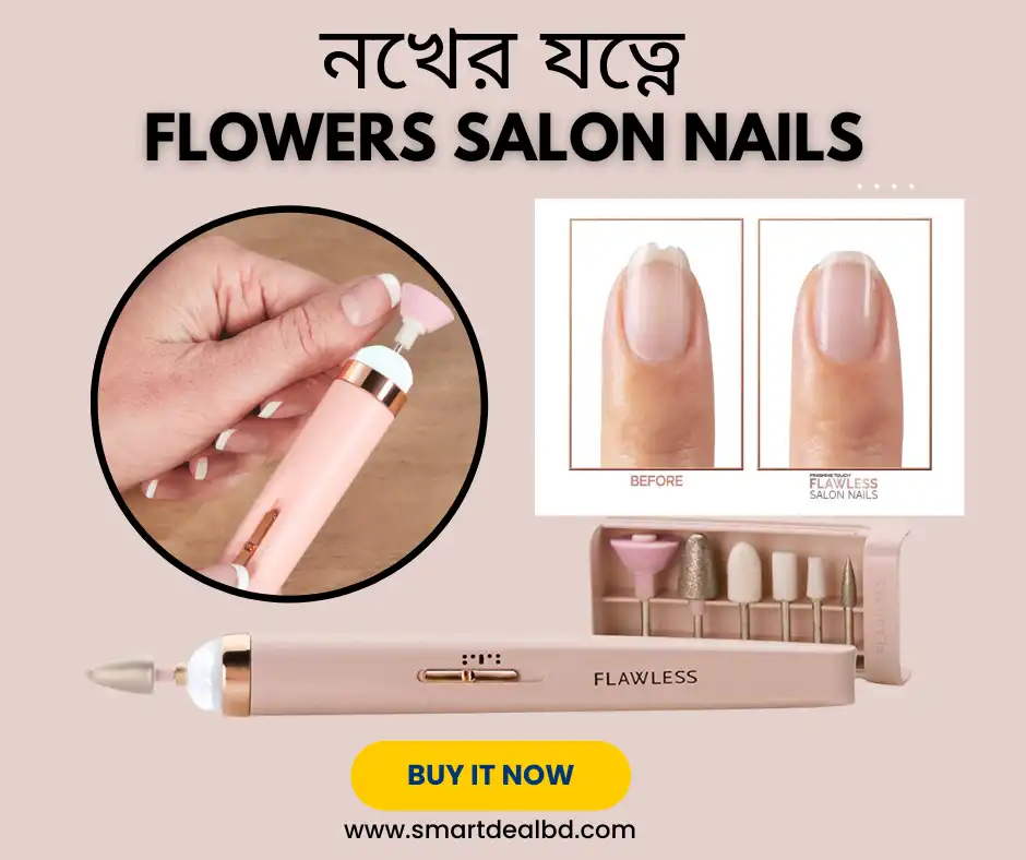 Original Rechargeable Flawless Salon Nails Kit Electronic Nail Filer, Buffer, Shiner, Cuticles and Nail Polish Remover, and Full Manicure and Pedicure Kit Machine